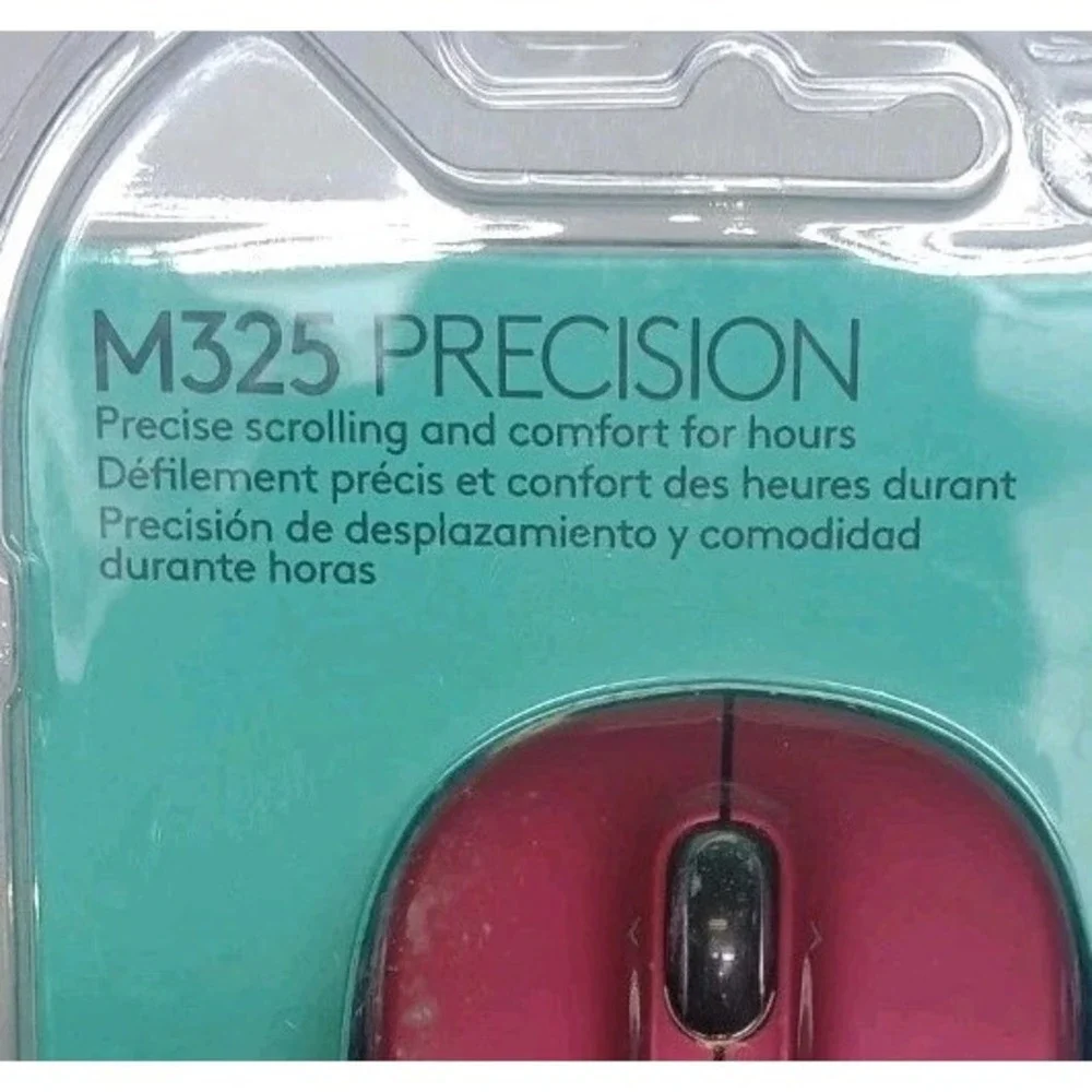 Logitech M325 Precision Wireless Mouse Dark Red Metallic USB Nano Receiver NEW